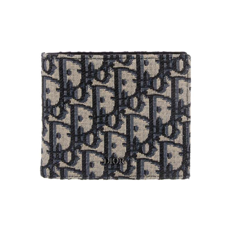Dior Compact Wallet Beige And Black Dior Oblique Jacquard 2OBBC027YSE_H05E