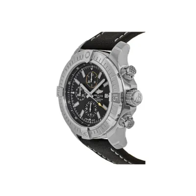 Breitling Avenger Chronograph 45 Black Dial Leather Strap Men's Watch A13317101B1X2 02