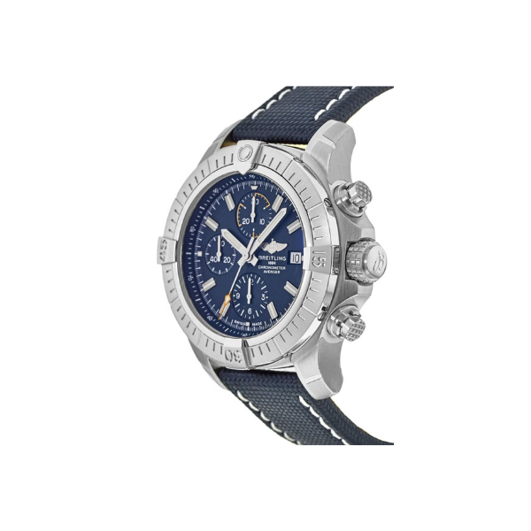 Breitling Avenger Chronograph 45 Blue Dial Blue Leather Strap Men's Watch A13317101C1X2