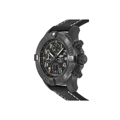 Breitling Avenger Chronograph 45 Night Mission Black Dial Leather Men's Watch V13317101B1X2 02