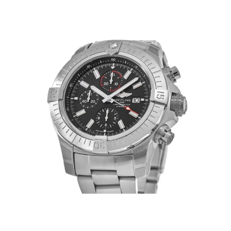 Breitling Avenger Super Avenger Chronograph 48 Black Dial Steel Men's Watch A13375101B1A1