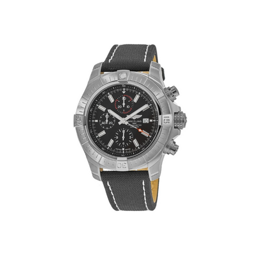 Breitling Avenger Super Avenger Chronograph 48 Black Steel Leather Men's Watch A13375101B1X1