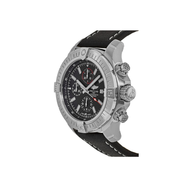 Breitling Avenger Super Avenger Chronograph 48 Black Steel Leather Men's Watch A13375101B1X1