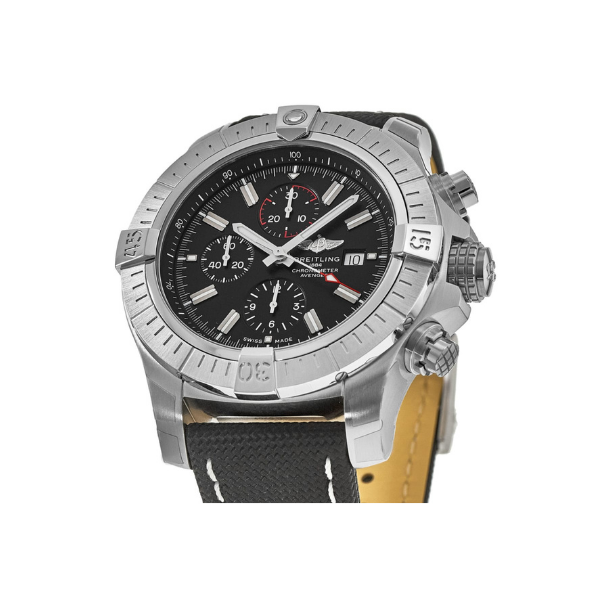Breitling Avenger Super Avenger Chronograph 48 Black Steel Leather Men's Watch A13375101B1X1