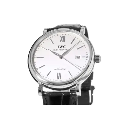 IWC Portofino Automatic Silver Dial Leather Strap Men's Watch IW356501 02
