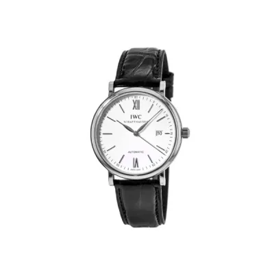 IWC Portofino Automatic Silver Dial Leather Strap Men's Watch IW356501 01