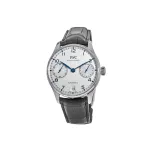 IWC Portugieser Automatic 7 Day Power Reserve Silver Blue Dial Leather Men's Watch IW500705