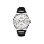 IWC Portugieser Automatic 7 Day Power Reserve Silver Dial Black Leather Men's Watch IW501701