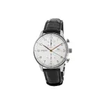 IWC Portugieser Automatic Chronograph Silver Dial Gold Markers Leathe Men's Watch IW371604