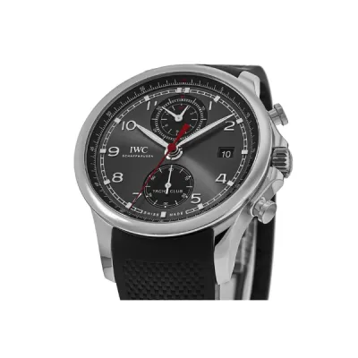 IWC Portugieser Yacht Club Grey Chronograph Dial Rubber Strap Men's Watch IW390503 02