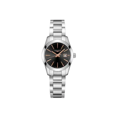 Longines Conquest Classic Black Dial Stainless Steel Women's Watch L2.286.4.52.6 01