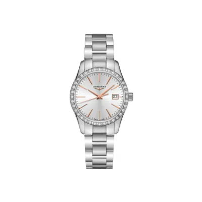 Longines Conquest Classic Silver Dial Diamond Stainless Steel Women's Watch L2.386.0.72.6 01