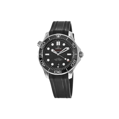 Omega Seamaster Diver 300M Automatic Black Dial Rubber Strap Men's Watch 210.32.42.20.01.001 01