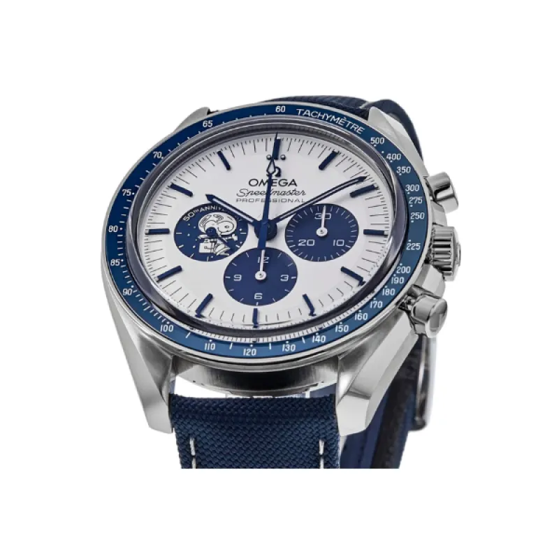 Omega Speedmaster 50th Silver Snoopy Award Blue Nylon Strap Men's Watch 310.32.42.50.02.001