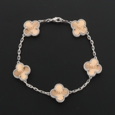 Van Cleef & Arpels Vintage Alhambra Bracelet 5 Motifs Rose Gold 220698280