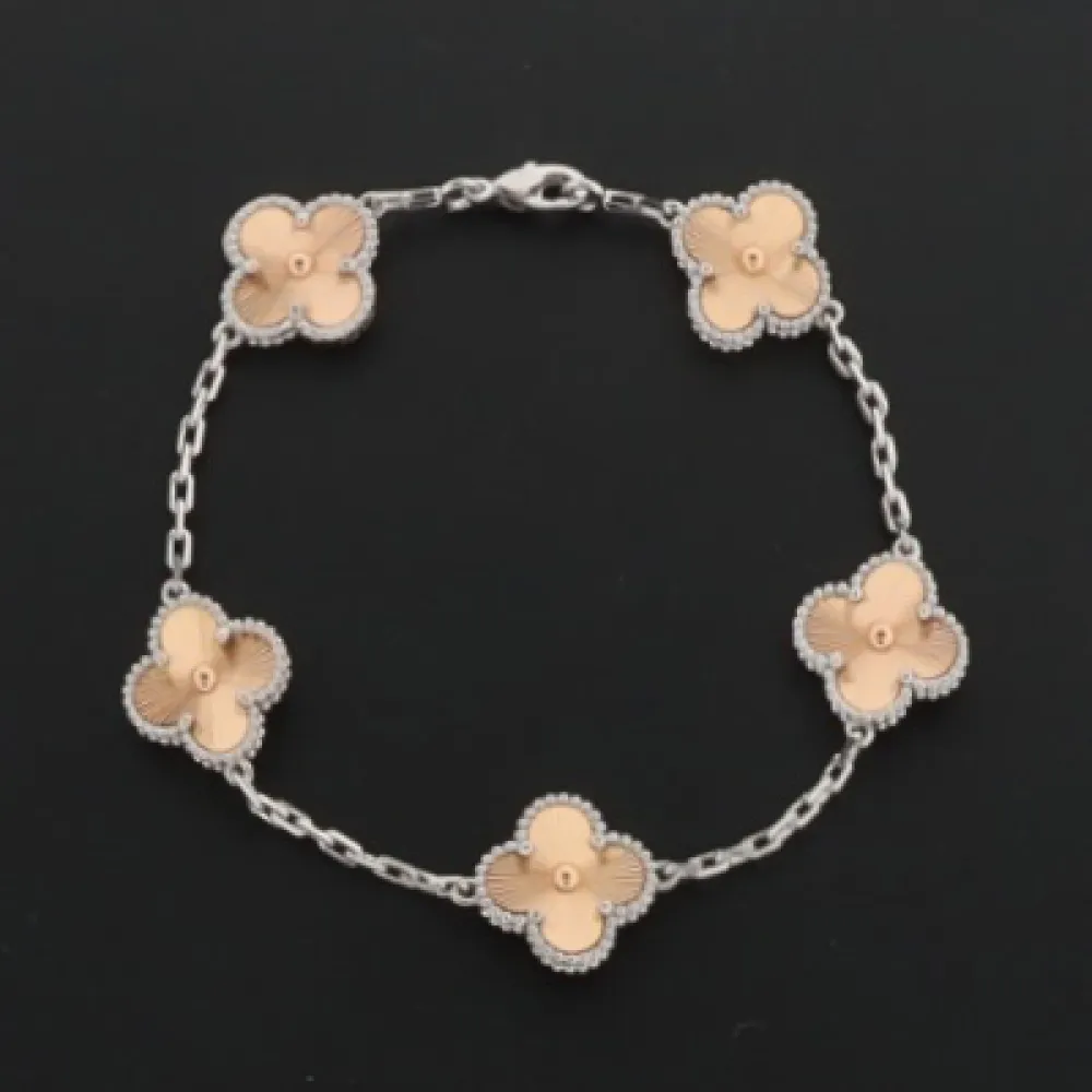 Van Cleef & Arpels Vintage Alhambra Bracelet 5 Motifs Rose Gold 220698280
