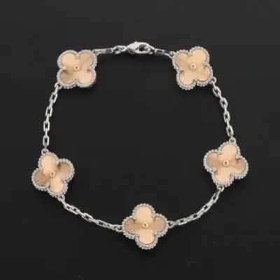 Van Cleef & Arpels Vintage Alhambra Bracelet 5 Motifs Rose Gold 220698280 01