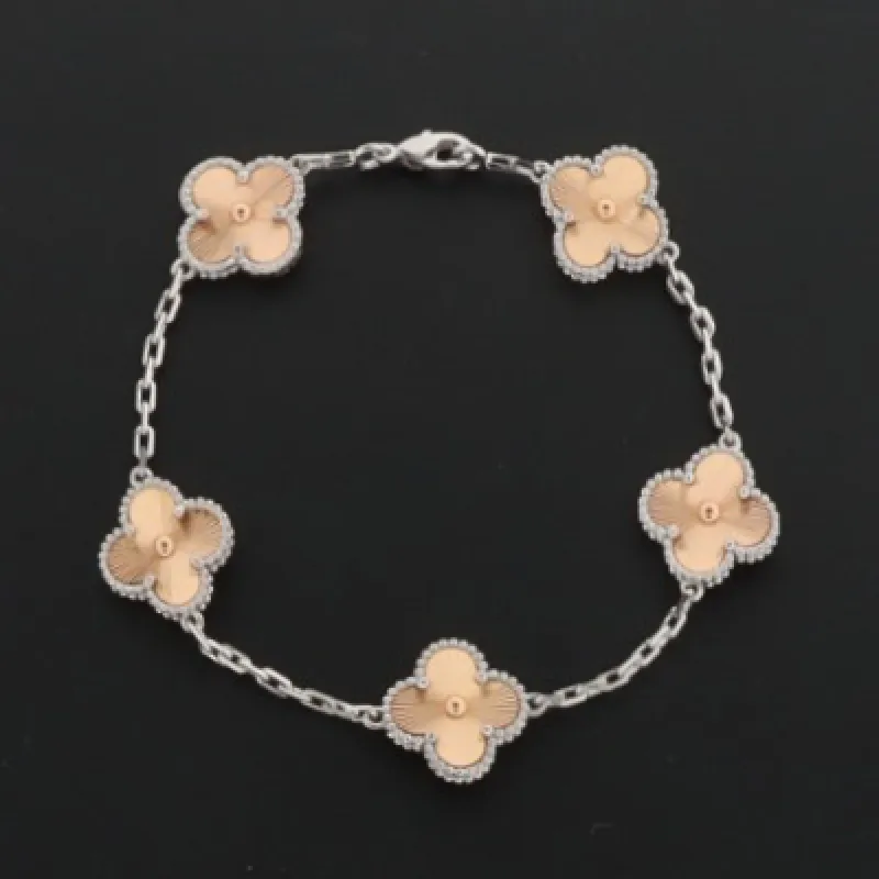 Van Cleef & Arpels Vintage Alhambra Bracelet 5 Motifs Rose Gold 220698280