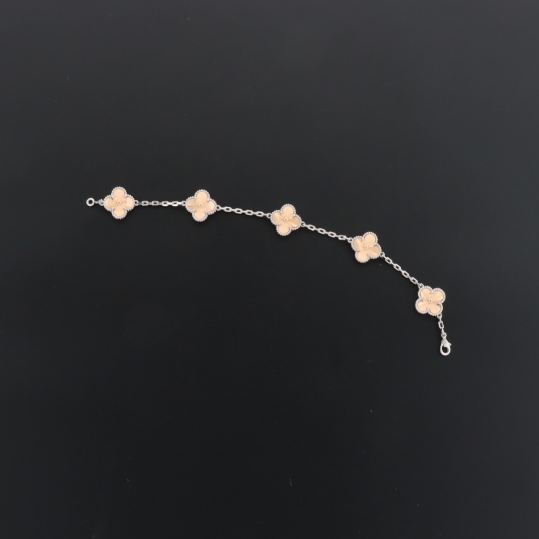 Van Cleef & Arpels Vintage Alhambra Bracelet 5 Motifs Rose Gold 220698280