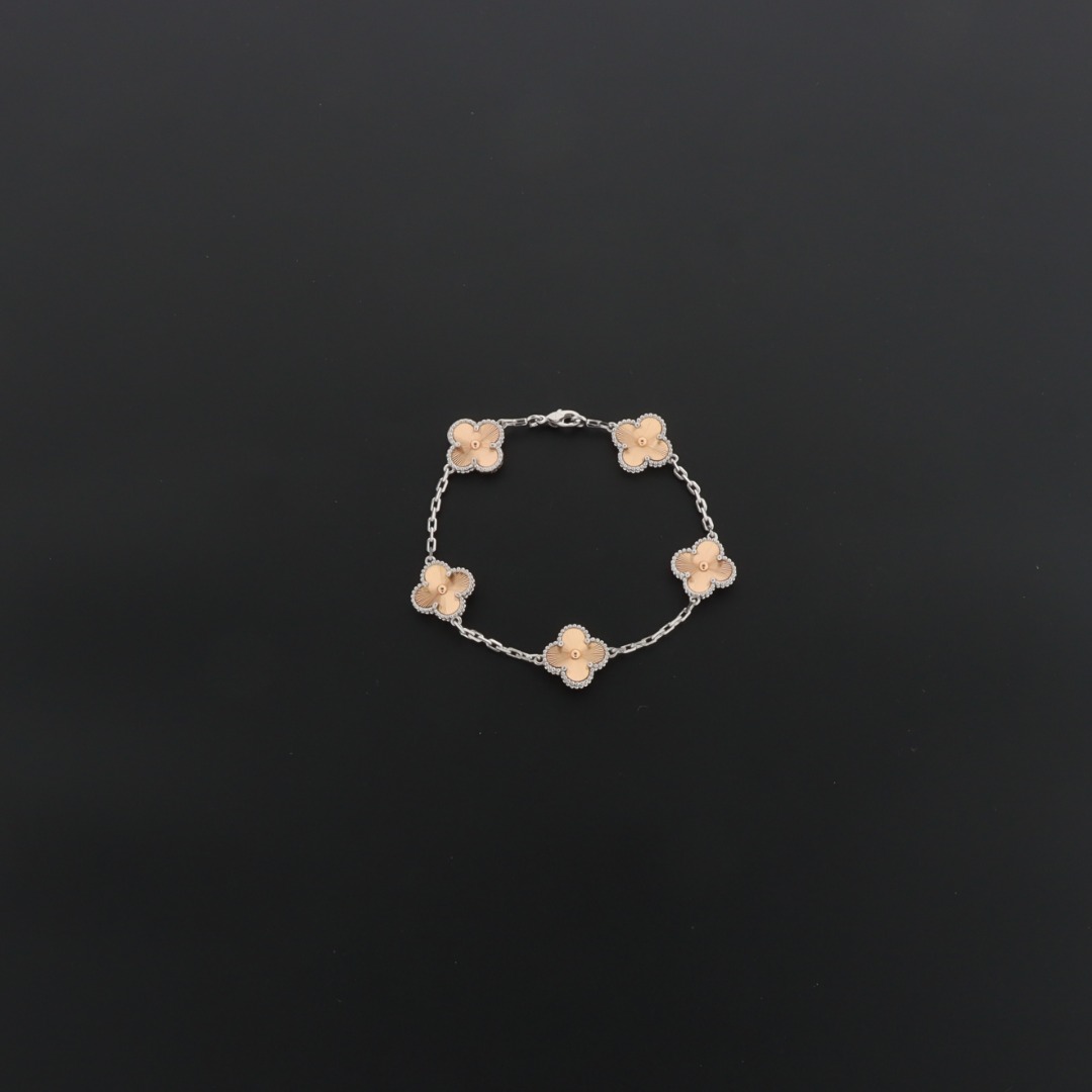 Van Cleef & Arpels Vintage Alhambra Bracelet 5 Motifs Rose Gold 220698280