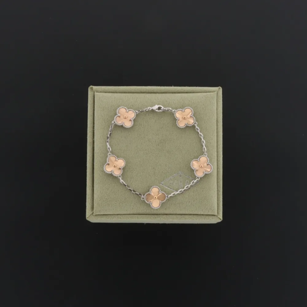 Van Cleef & Arpels Vintage Alhambra Bracelet 5 Motifs Rose Gold 220698280
