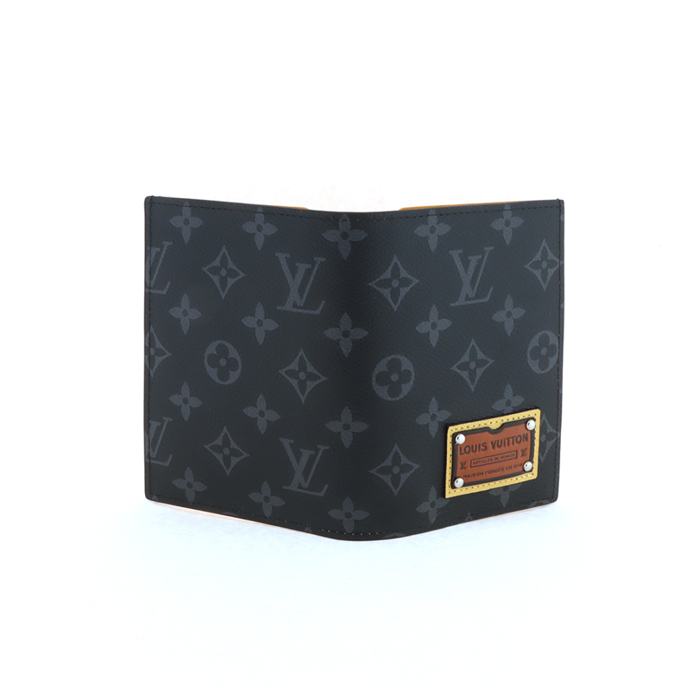 Louis Vuitton Pocket Organizer Wallet Monogram Eclipse Gaston Label Savane Yellow 230698290