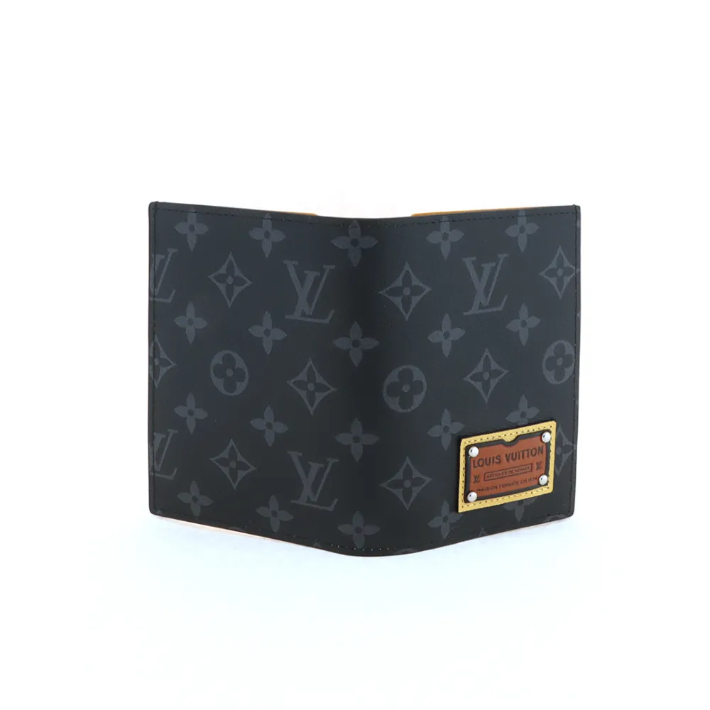 Louis Vuitton Pocket Organizer Wallet Monogram Eclipse Gaston Label Savane Yellow 230698290