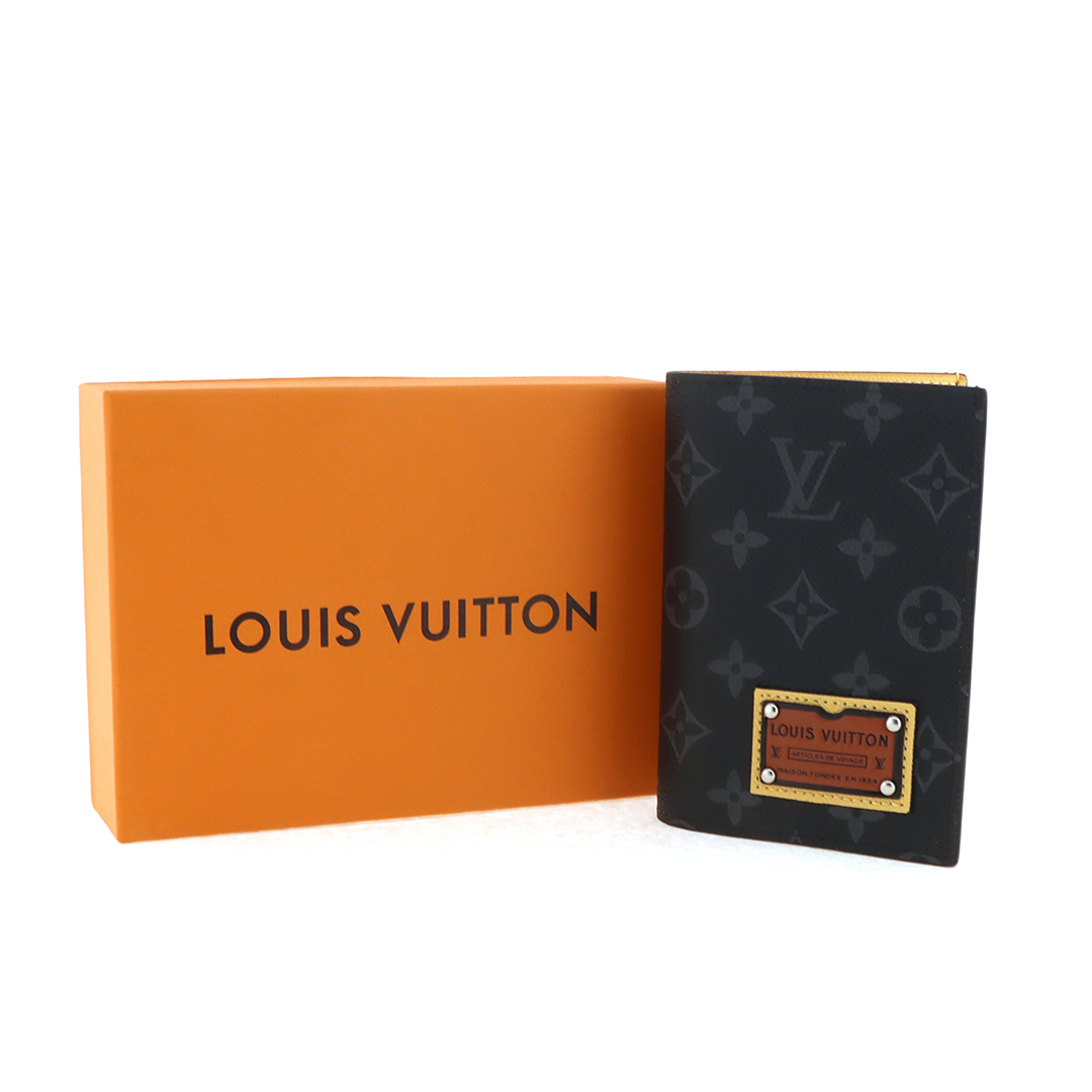 Louis Vuitton Pocket Organizer Wallet Monogram Eclipse Gaston Label Savane Yellow 230698290