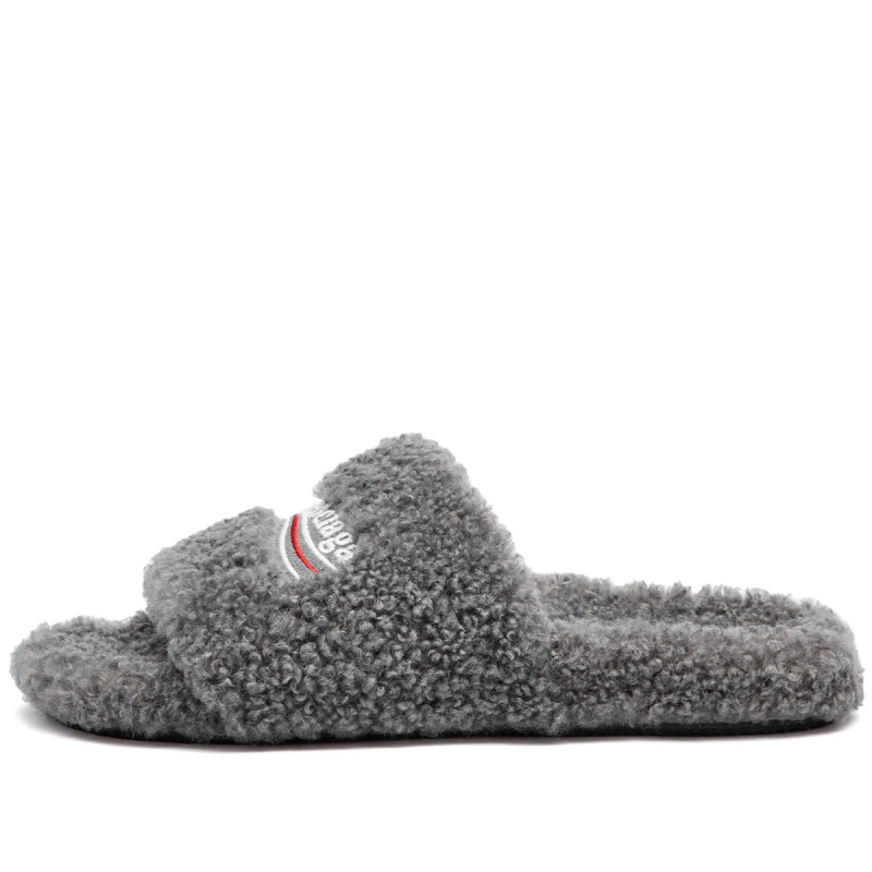 Balenciaga Furry Slide Grey （QC needs at least 5 days or more）