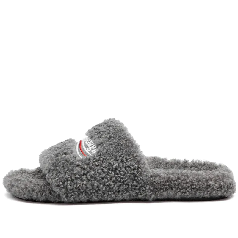 Balenciaga Furry Slide Grey （QC needs at least 5 days or more）