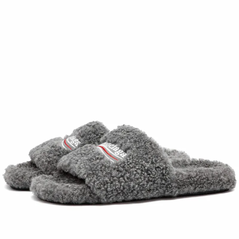 Balenciaga Furry Slide Grey （QC needs at least 5 days or more）