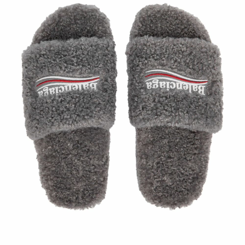Balenciaga Furry Slide Grey （QC needs at least 5 days or more）