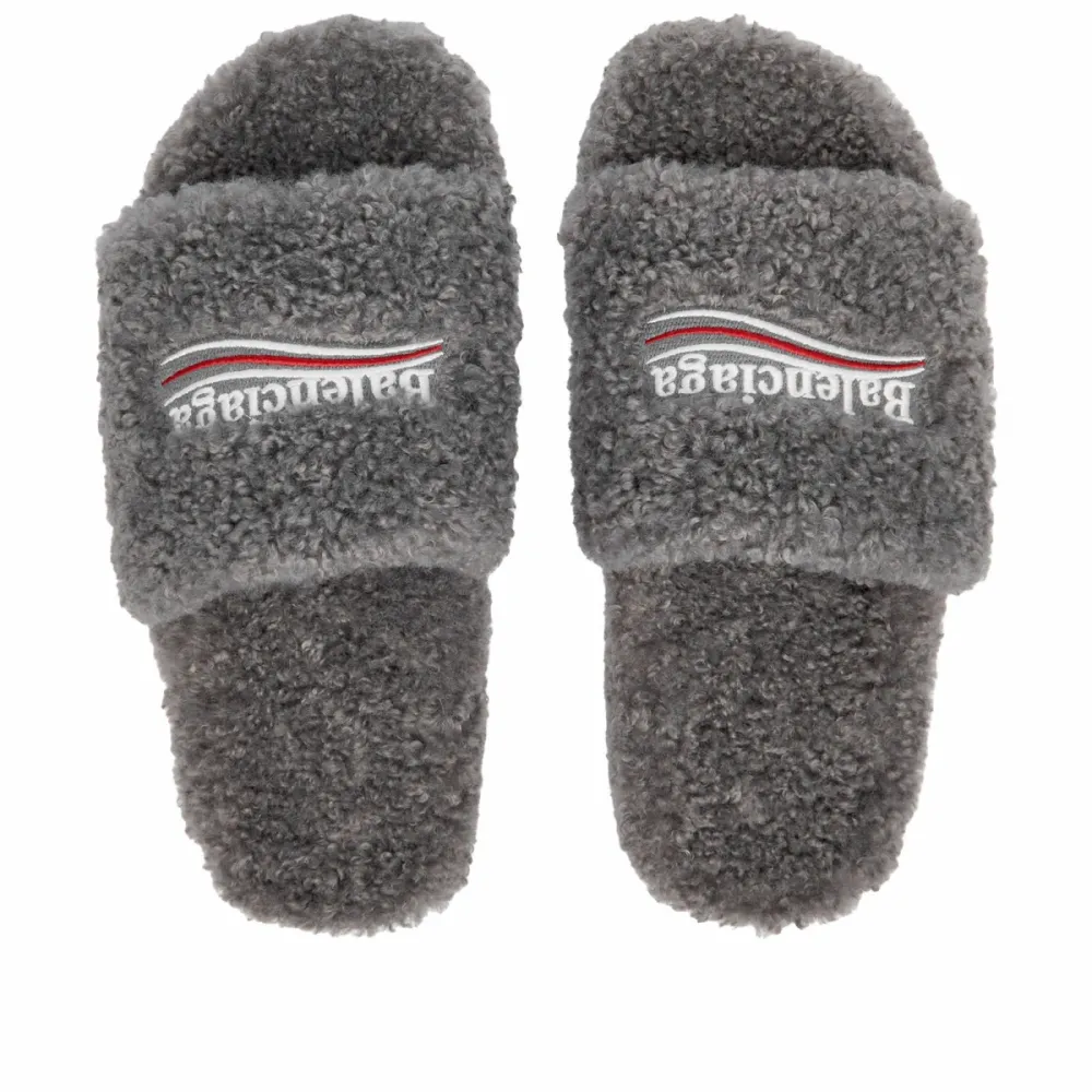 Balenciaga Furry Slide Grey （QC needs at least 5 days or more）
