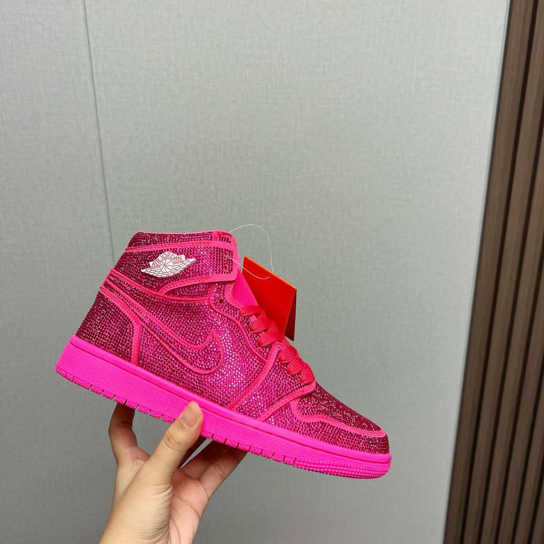 PK God Batch Air Jordan 1 Pink Jordan 1 With Sequins Custom PB250305