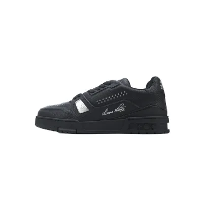 Louis Vuitton LV Trainer Sneaker Black Rivets 1ADDCJ 01