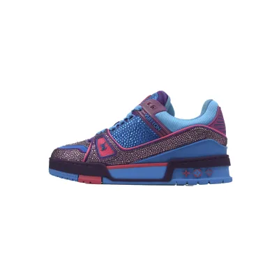 Louis Vuitton LV Trainer Sneaker Purple Blue Diamond 01