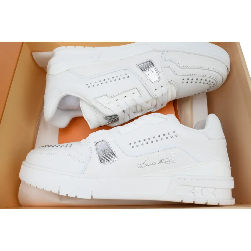 Louis Vuitton LV Trainer Sneaker White Rivets 1ADDC0
