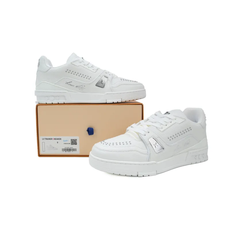 Louis Vuitton LV Trainer Sneaker White Rivets 1ADDC0