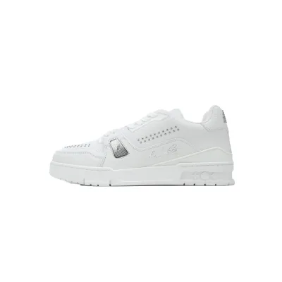 Louis Vuitton LV Trainer Sneaker White Rivets 1ADDC0 01