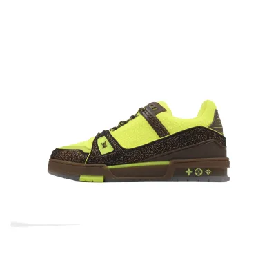 Louis Vuitton LV Trainer Sneaker Yellow Brown Diamond 01