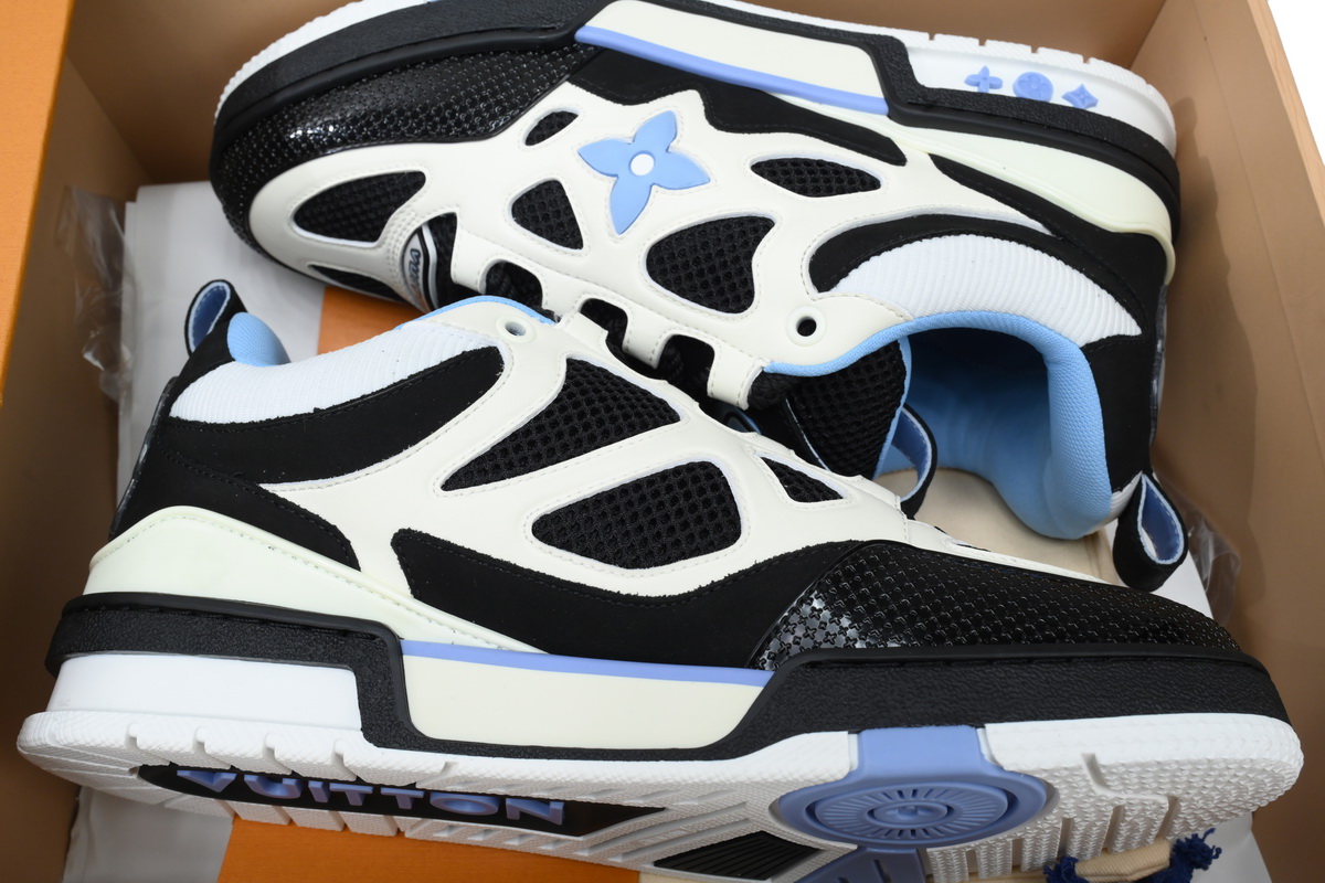 Louis Vuitton Skate Sneaker Black White Light Blue