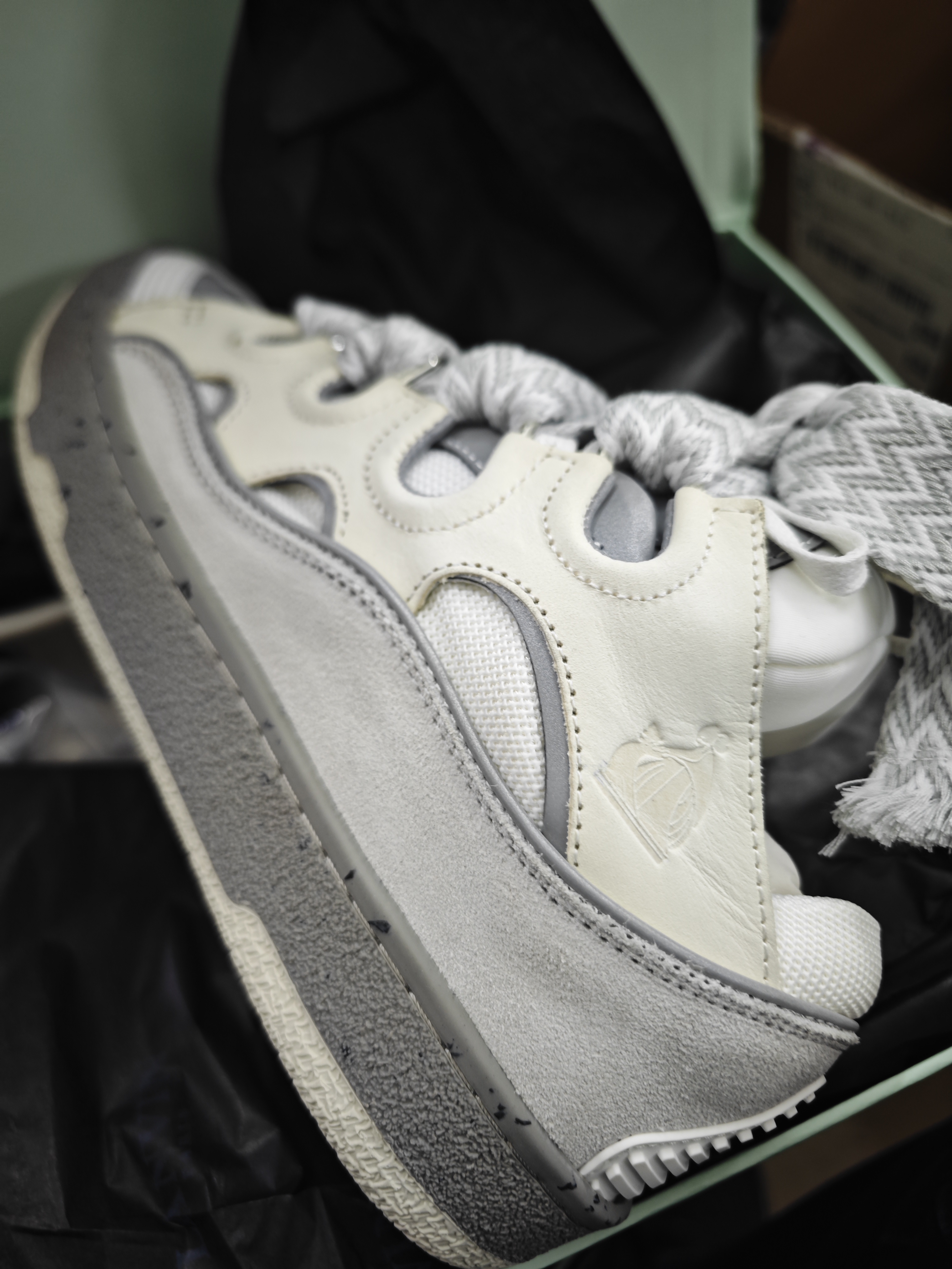 Lanvin Curb Sneaker White Grey Pale FW SKDK02 DOTS P23