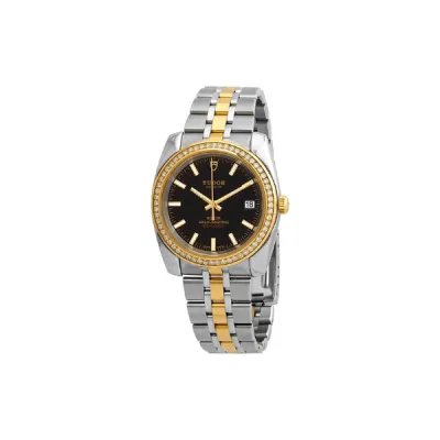 Tudor Classic Automatic Diamond Black Laquer Dial Men's Watch M21023-0001 01