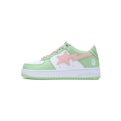 A Bathing Ape Bape Sta Green and pink leather 1H70-191-055 01