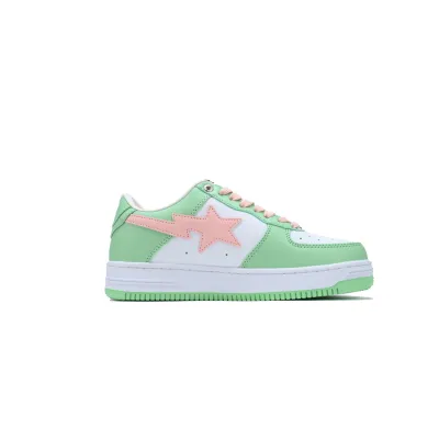 A Bathing Ape Bape Sta Green and pink leather 1H70-191-055 02