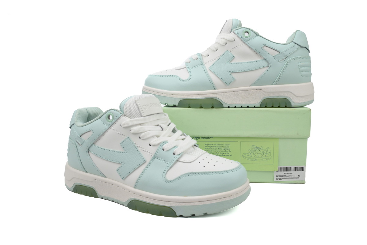 PK God Batch OFF-WHITE Out Of Office OOO Low Tops  Light Green White OWIA259F 22LEA00 10151
