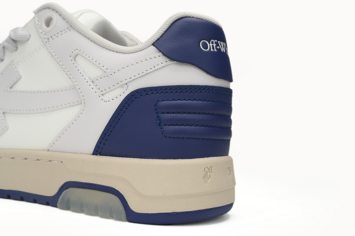 PK God Batch OFF-WHITE Out Of Office OOO Low Tops White and Blue Tail OMIA189F 23LEA005 0546
