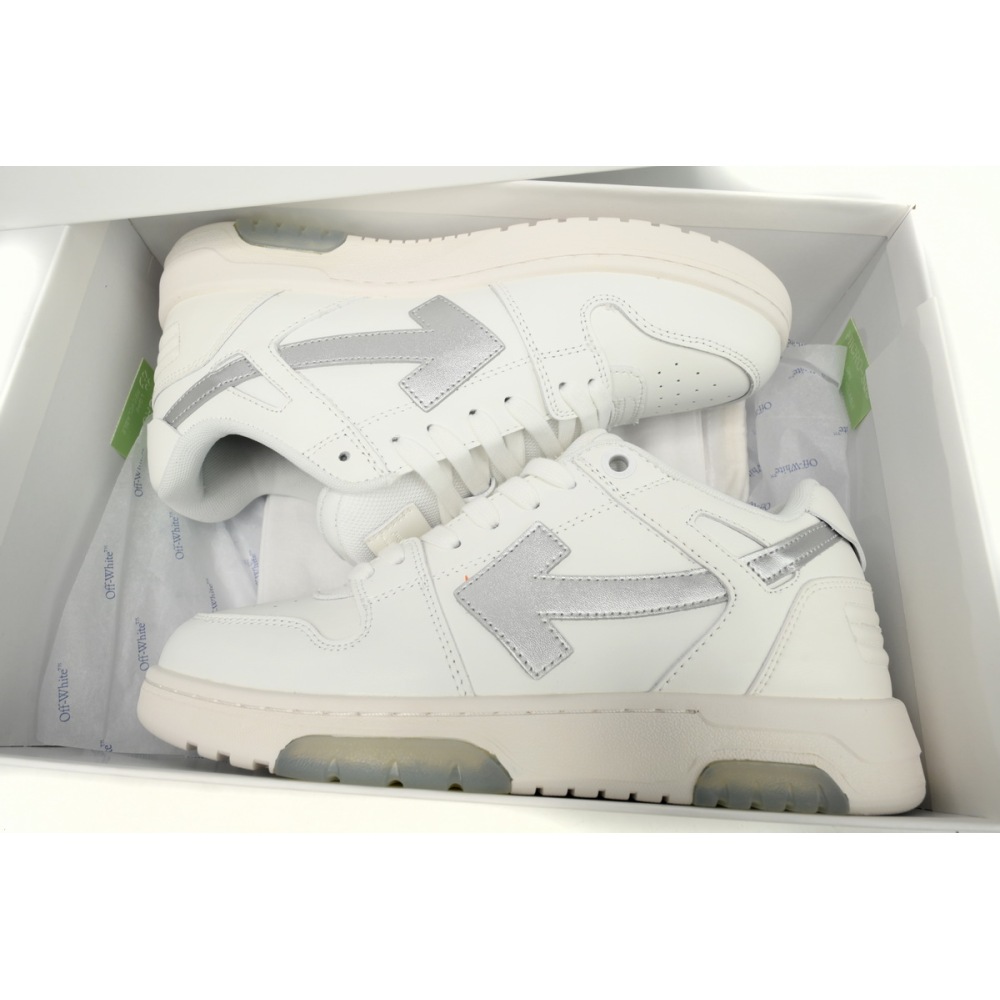 PK God Batch OFF-WHITE Out Of Office OOO Low Tops White Black White Silver H OMIA189F 23LEA009 0172