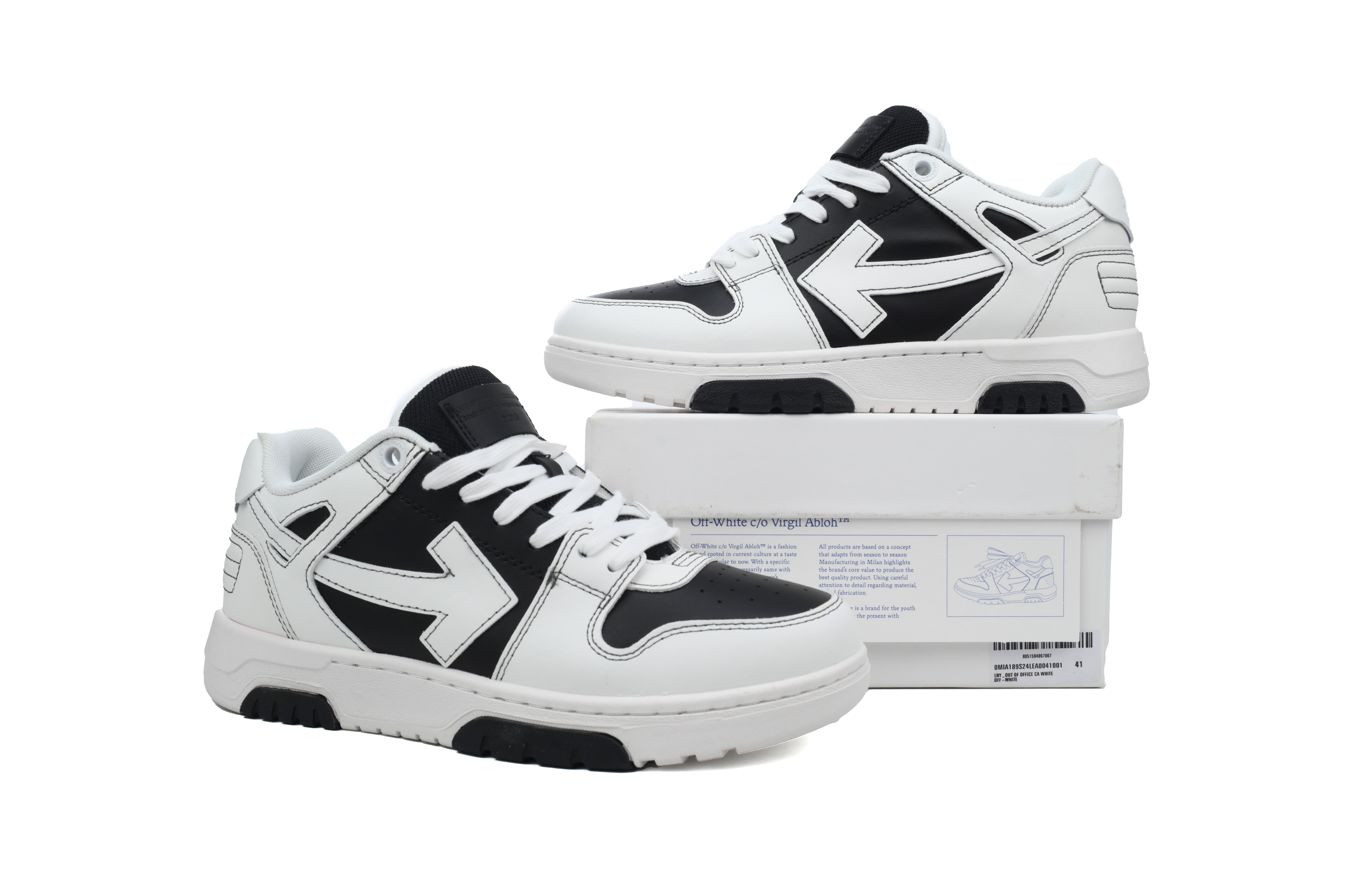 PK God Batch OFF-WHITE Out Of Office OOO Low Tops White Gray Black OMIA189S 24LEA004 1001