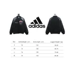 ADIDAS Embroidered Leather Quilted Baseball Jacket